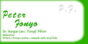 peter fonyo business card