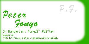peter fonyo business card